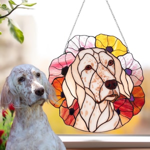 Custom Pet Portrait from Photo Birthday Gift Stained Glass Dog, Cat Suncatcher Personalized Remembrance Gift